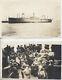 Ensemble De Deux Photographies De L'uss Marica - Vue Du Navire Sur L'eau, Passagers à Bord