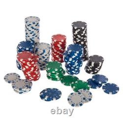 Ensemble de jetons de poker de casino de 500 pièces Texas Hold'em jeu de cartes professionnel & mallette