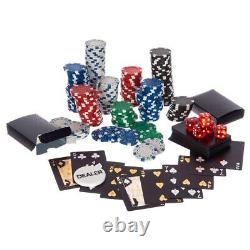 Ensemble de jetons de poker de casino de 500 pièces Texas Hold'em jeu de cartes professionnel & mallette