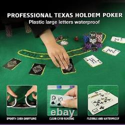 Ensemble de jetons de poker en argile haut de gamme de 13,5g (500 pièces), Texas Holdem, mallette intérieure en cuir