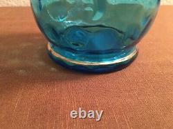 Ensemble de pichet antique Mary Gregory turquoise avec deux (2) verres.