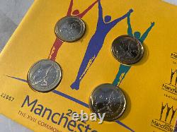 Ensemble de pièces de monnaie de 2 livres des Jeux du Commonwealth de la Royal Mint de 2002, Manchester, ensemble de collection.