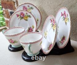 Ensemble de thé pour deux en porcelaine fine Shelley Begonia vintage 13521 des années 1950