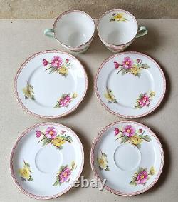 Ensemble de thé pour deux en porcelaine fine Shelley Begonia vintage 13521 des années 1950