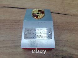 Ensemble rare de deux logos d'emblème Porsche en aluminium pour le bureau