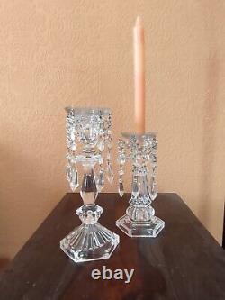 Ensemble vintage de chandeliers à bougies en verre de cristal de la compagnie Two's Company