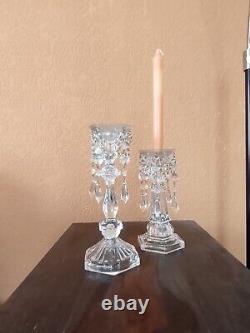 Ensemble vintage de chandeliers à bougies en verre de cristal de la compagnie Two's Company