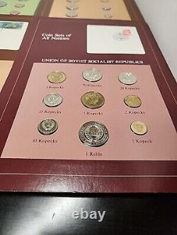 Ensembles de pièces de monnaie Franklin Mint de toutes les nations Vol 1 42 Cartes Chine, URSS et PLUS