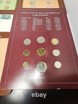 Ensembles de pièces de monnaie Franklin Mint de toutes les nations Vol 1 42 Cartes Chine, URSS et PLUS