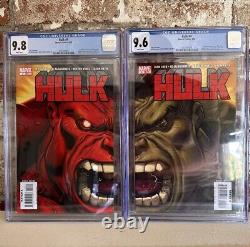 Hulk #4 Ensemble de couvertures rouge et verte Marvel Comics 2008 Variantes CGC 9.8 & 9.6