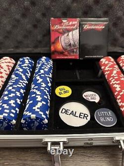 Jetons de poker Budweiser Ensemble complet de 500 jetons Deux jeux de cartes, Ensemble de poker Texas Hold Em