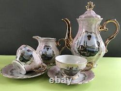 Kemal Ataturk Vintage Serti De Café Commémoratif Pour Deux Porcelaines De Bavière Allemagne
