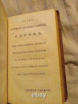 Les Comédies de Terence George Colman 1768, deux volumes, 2ème édition