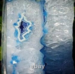 Livrets En Cristal Agate Bleu (ensemble De Deux) 4,12kg