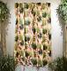 Mid Century Tropical Exotica Barkcloth Drapery Curtains, Ensemble De 4/deux Paires