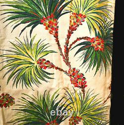 MID Century Tropical Exotica Barkcloth Drapery Curtains, Ensemble De 4/deux Paires