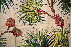 MID Century Tropical Exotica Barkcloth Drapery Curtains, Ensemble De 4/deux Paires