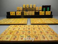 Mille 1930's Ap Jeux Deux Tones Mahjong Mahjongg Set Bakelite Racks, Bank & Die