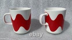 Mugs Marimekko Tasses Set De Deux Mugs Avec Lokki Design Rouge Bnib