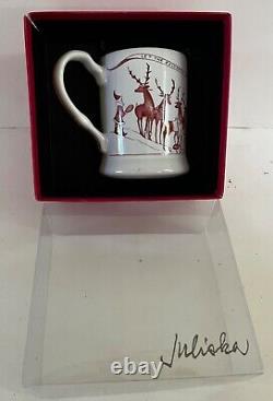 Nouveau dans la boîte - Set de 2 tasses Juliska Country Estate Reindeer Games pour Noël