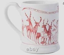 Nouveau dans la boîte - Set de 2 tasses Juliska Country Estate Reindeer Games pour Noël