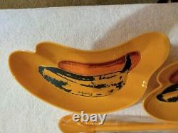 Nouvel ensemble de deux assiettes à banane split des années 1980 d'Andy Warhol, original du MOMA avec boîte.