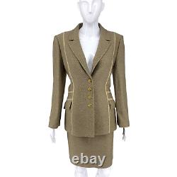 Nouvelle collection St. John de Marie Gray taille 10 Ensemble jupe en tricot K618083 Terra Sand NWT