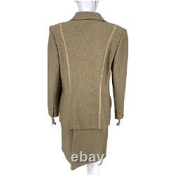 Nouvelle collection St. John de Marie Gray taille 10 Ensemble jupe en tricot K618083 Terra Sand NWT