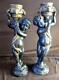 Paire De Deux Chandeliers En Bronze Cherub Putti Statues Figuratives Art Sculpture Set