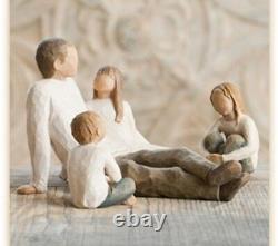 Père De L'arbre De Saule Avec Deux Filles & Son Figurine Nouveau En Coffret Cadeau