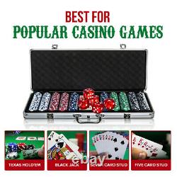 Professional 500pc Casino Card Poker Set Avec Case Play Deal Full Poker Deck