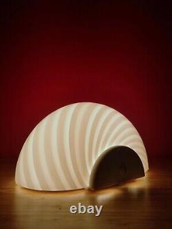 Rare Ensemble De Deux Lampes Murales Vintage Swirl Murano En Verre Shell Italie 70s Applique