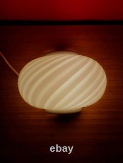 Rare Ensemble De Deux Lampes Murales Vintage Swirl Murano En Verre Shell Italie 70s Applique