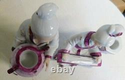 Rares bougeoirs figurines japonaises Toyo vintage (ensemble de deux)