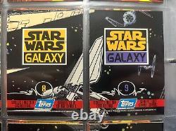 Série Star Wars Galaxy Topps 1994 Saison Deux 2 Ensemble de chasse en feuille gravée #'s 7-12