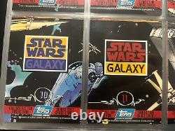 Série Star Wars Galaxy Topps 1994 Saison Deux 2 Ensemble de chasse en feuille gravée #'s 7-12