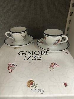 Service à thé pour deux Ginori 1735 Arcadia (NEUF)