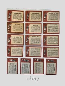 TOPPS Bataille de la Seconde Guerre mondiale II 1965 Ensemble de cartes à échanger de 1 à 72 Vintage RARE