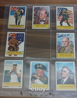 TOPPS Bataille de la Seconde Guerre mondiale II 1965 Set presque complet 69/73 Cartes à échanger