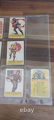 TOPPS Bataille de la Seconde Guerre mondiale II 1965 Set presque complet 69/73 Cartes à échanger