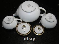 Très Rare Wedgwood Teapot Lait Jug & Lited Sugar Pot Bol Clio Tea Set Pour 2