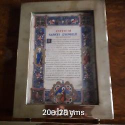 Vintage Église Catholique Latin Mass Carte D'autel Artistry Deux Cadres En Laiton Set